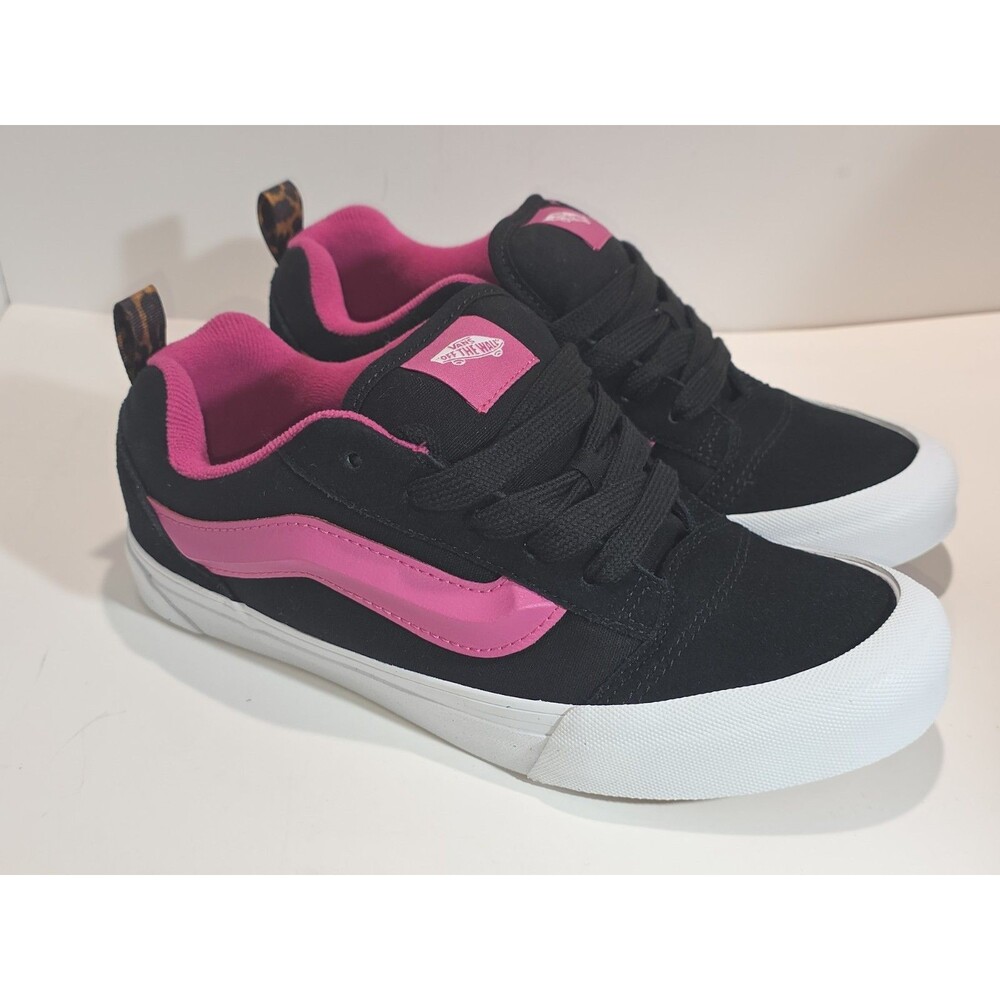 VANS Knu Skool Womens Size 6.5 Skateboarding Black Pink Retro Casual Sneakers